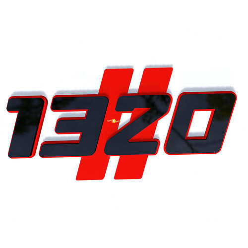 1320 HEMI Hash Fender Emblem 3D Badge 1