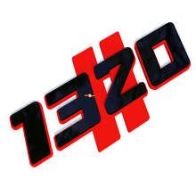 1320 Hash Black and Red 3D Fender Badge_2