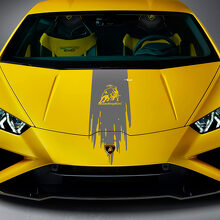 Hood Bull Distressed Stripe Racing Vinyl Decal Sticker Graphics for Lamborghini Huracan Evo 2