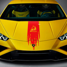 Hood Bull Distressed Stripe Racing Vinyl Decal Sticker Graphics for Lamborghini Huracan Evo 3
