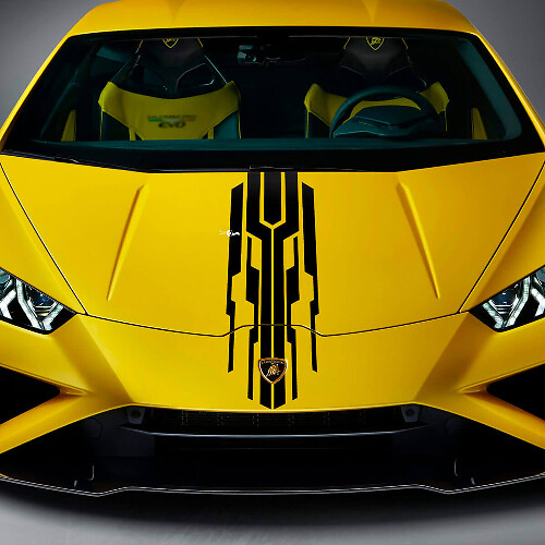 Hood Racing Stripe Vinyl Decal Sticker Graphic 2 for Lamborghini Huracan Evo