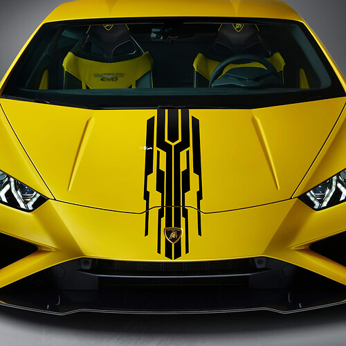 Hood Racing Stripe Vinyl Decal Sticker Graphics for Lamborghini Huracan Evo 1