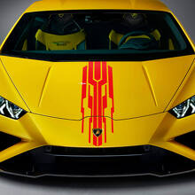Hood Racing Stripe Vinyl Decal Sticker Graphic 2 for Lamborghini Huracan Evo 3