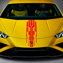 Hood Racing Stripe Vinyl Decal Sticker Graphics for Lamborghini Huracan Evo 3