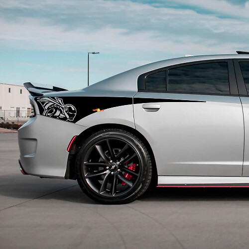 Iron Bee Rear Quarter Side Stripe Vinyl Decal Sticker for Dodge Charger