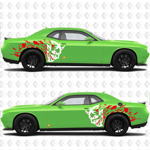 SRT Demon with Blood Side Rear Fender Decals Stickers Graphics for Dodge Challenger 2