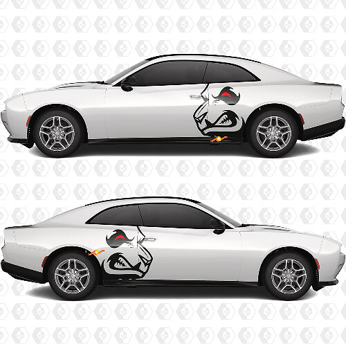 Side Angry Hell Panda Bear Decals Stickers for Dodge Challenger or Charger