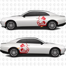 Side Angry Hell Panda Bear Decals Stickers for Dodge Challenger or Charger 2