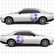 Side Angry Hell Panda Bear Decals Stickers for Dodge Challenger or Charger 3