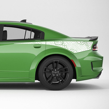 Topographic Map Rear Quarter Side Stripe Vinyl Decal Sticker for Dodge Charger 2