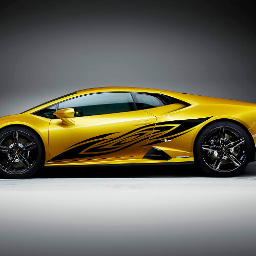 Flames Side Racing Graphics Vinyl Decal Sticker Graphics for Lamborghini Huracan Evo