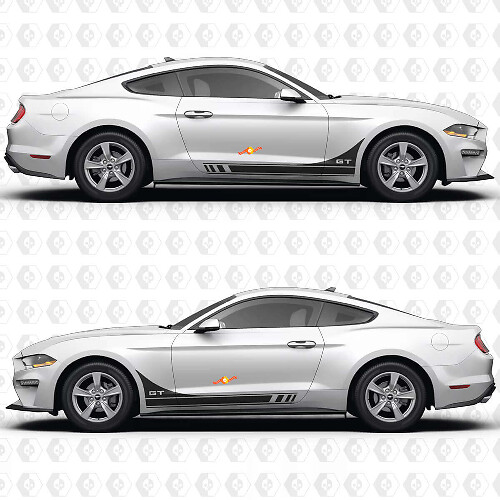 GT Side Doors Racing Stripe Vinyl Decal Sticker Graphics 2 for Ford Mustang GT