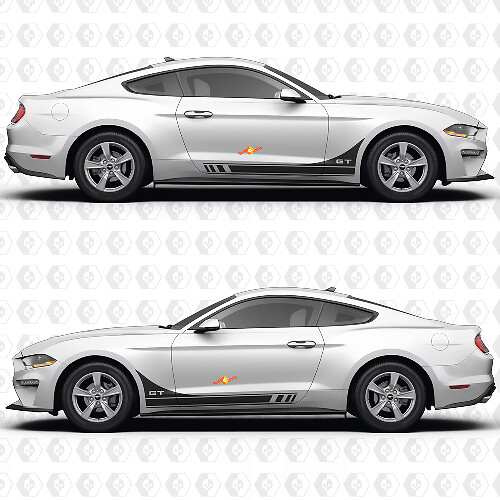 GT Side Doors Stripe Racing Decals Stickers for Ford Mustang GT 2 1