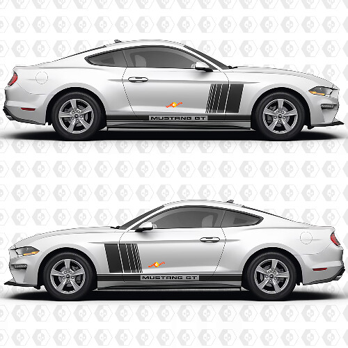 Mustang Side Doors Stripes Racing Decals Stickers for Ford Mustang