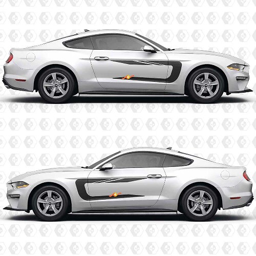 Racing Style Door Stripes Vinyl Decals for Musclecar Mustang