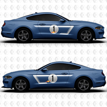 Mustang Number Side Doors Stripes Racing Decals Stickers for Ford Mustang 3