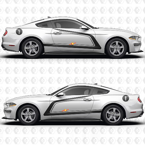 Number Side Doors Stripes Racing Decals Stickers for Ford Mustang