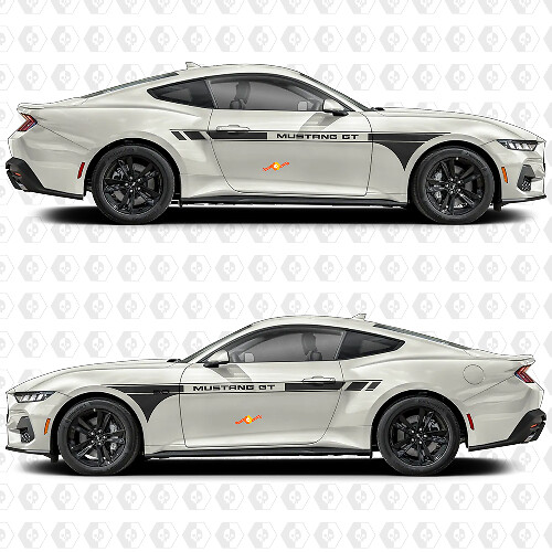 Mustang GT Side Doors Stripes Racing Decals Stickers for Ford Mustang gt