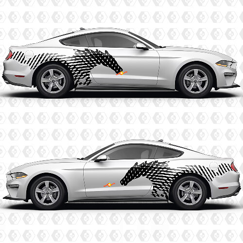 Horse Side Doors Stripes Racing Decals Stickers for Ford Mustang
