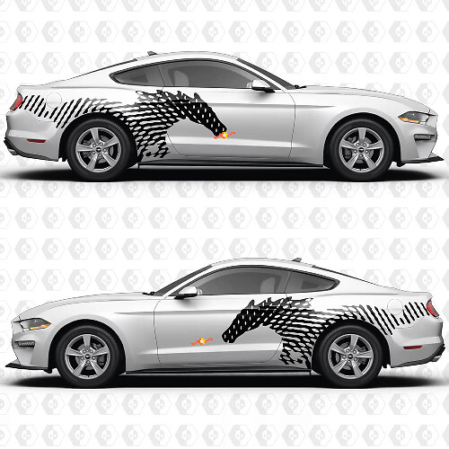 Horse Side Doors Stripes Racing Decals Stickers for Ford Mustang 1
