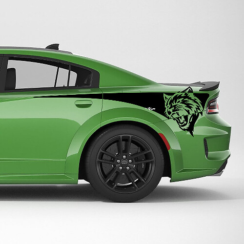 Hellcat Rear Quarter Side Stripes Vinyl Decal Kit for Dodge Charger