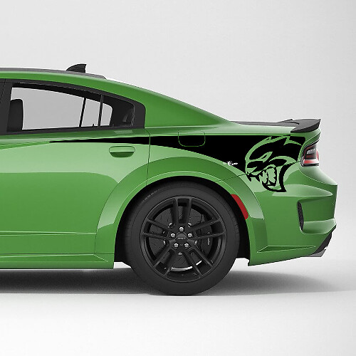 Hellcat SRT Rear Quarter Side Stripe Vinyl Decal Sticker for Dodge Charger