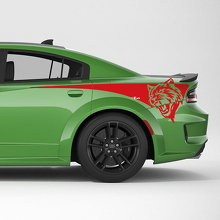 Hellcat Rear Quarter Side Stripes Vinyl Decal Kit for Dodge Charger_3