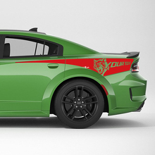 Hellcat Wildcat Custom Rear Quarter Side Stripe Vinyl Decal Kit for Dodge Charger_3
