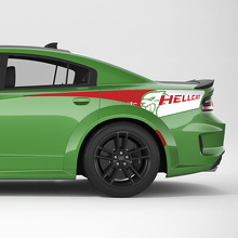 Hellcat SRT 2 colors Rear Quarter Side Stripe Vinyl Decal Sticker for Dodge Charger 3