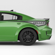 Hellcat Dots 2 colors Rear Quarter Side Stripe Vinyl Decal Sticker for Dodge Charger 2