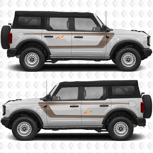 Retro Style Stripes Side Vinyl Decal Kit for Musclecar horse