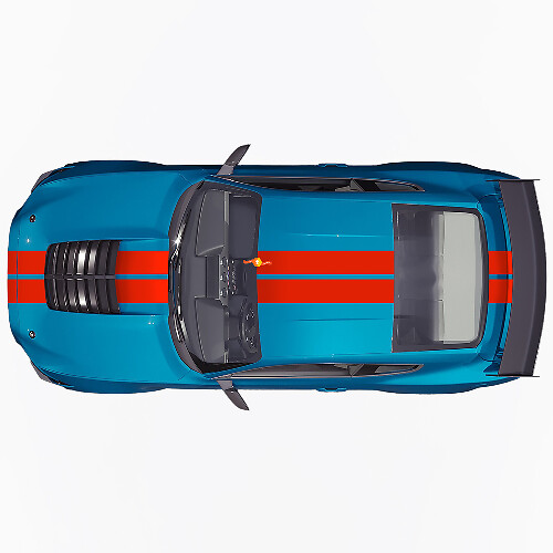 Hood Roof Offset Twin Double Stripes Racing Decals Stickers for Ford Mustang 1