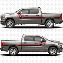 USA Flag Side Stripes Vinyl Decals Kit for Dodge RAM 1500_2