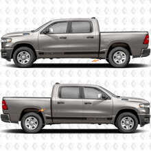 Custom Text Performance Rocker Panel Side Doors Stripes Stickers Decals Graphics 2 for Dodge RAM 1500 8