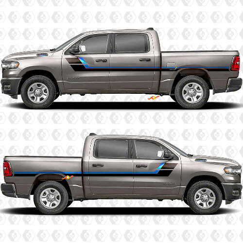 Retro Style Side Stripes Vinyl Decal Kit for Dodge Ram 1500