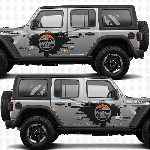 Mountains Nature Overland Side Vinyl Decal Sticker for Jeep Wrangler