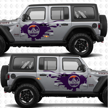 Mountains Nature Camping Side Doors Stripes Vinyl decal sticker fit Jeep Wrangler 3
