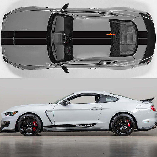 Racing Hood and Side Stripes Vinyl Decal Kit for Musclecar Musclecarmodel GT-H
