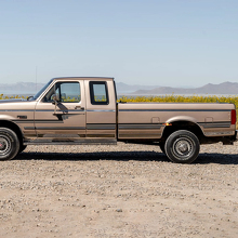 Retro Pin Stripe Stripes Decal Kit - Bedside Vinyl Sticker Set Side Graphics for Ford F250 1992 Super Cab 2