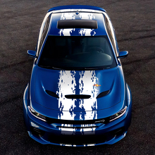 Splash Grunge Stripes Vinyl Decal Sticker Kit for Dodge Challenger / Charger SRT Hellcat 3