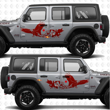 Bald Eagle Desert Canyon Side Doors Stripes Vinyl decal sticker fit Jeep Wrangler 2