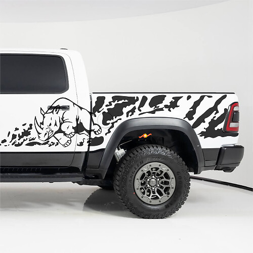 Rhino Splash Side Bedside Vinyl Decals Kit for Dodge RAM 1500 RHO_1