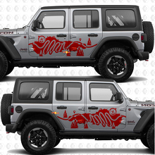 Trail Map Compass Nature Side Doors Stripes Vinyl decal sticker fit Jeep Wrangler 2