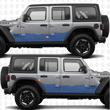 Topographic Map Side Doors Stripes Vinyl decal sticker fit Jeep Wrangler 3