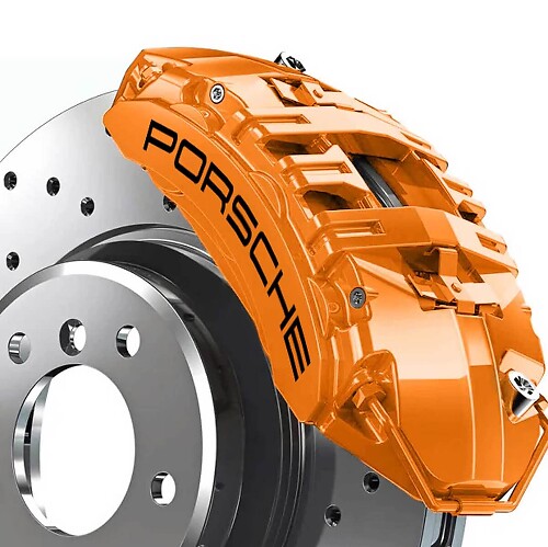 4x Curved Brake Caliper Decals Stickers for Porsche