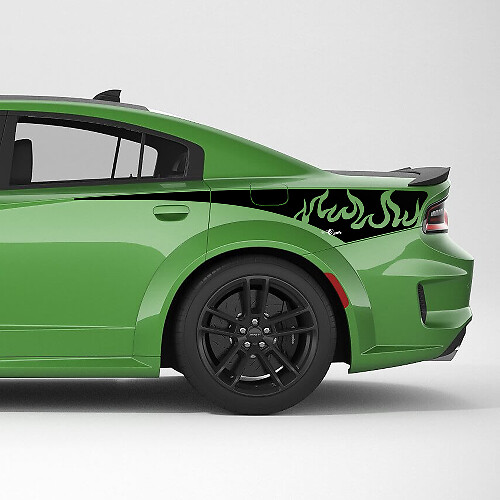 Flame Tribal Rear Quarter Side Stripe Vinyl Decal Sticker for Dodge Charger