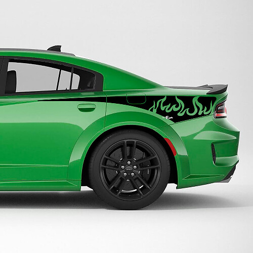 Flame Tribal Rear Quarter Side Stripe Vinyl Decal Sticker for Dodge Charger