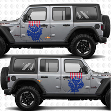 Skull Deer US Flag Side Doors Stripes Vinyl decal sticker fit Jeep Wrangler 3