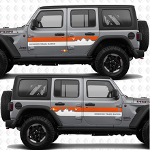 Custom Text Mountains Stripes Side Doors Vinyl decal sticker fit Jeep Wrangler 2