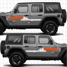 Custom Text Mountains High Altitude Stripes Side Doors Vinyl decal sticker fit Jeep Wrangler 3